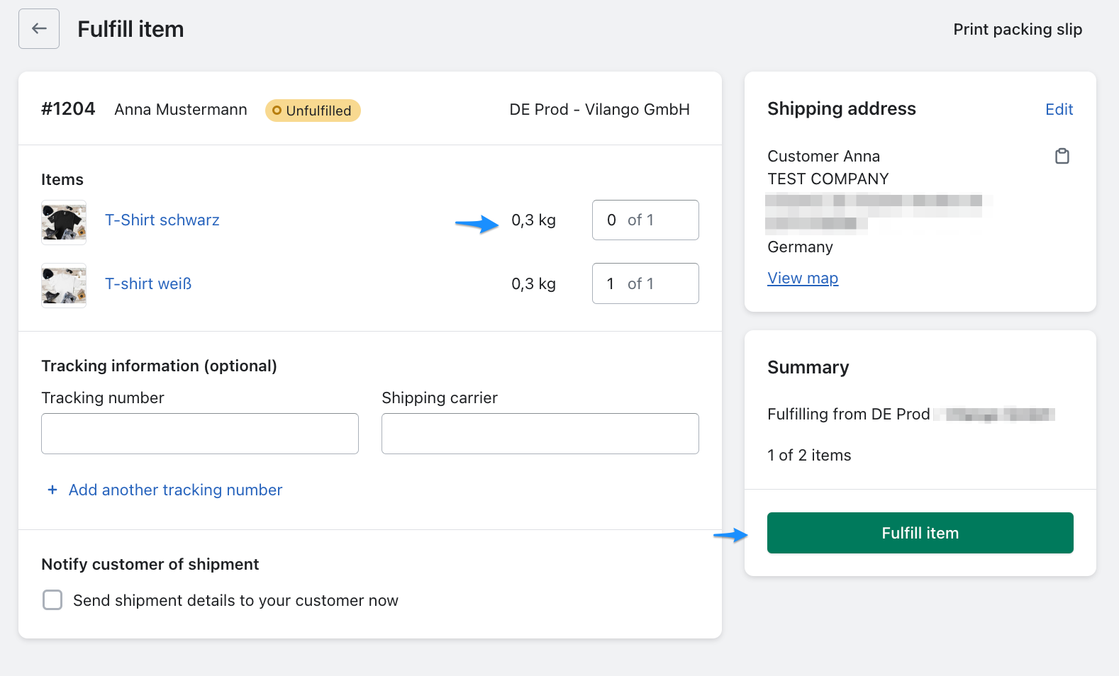 Partial deliver 1 Partial delivery 1