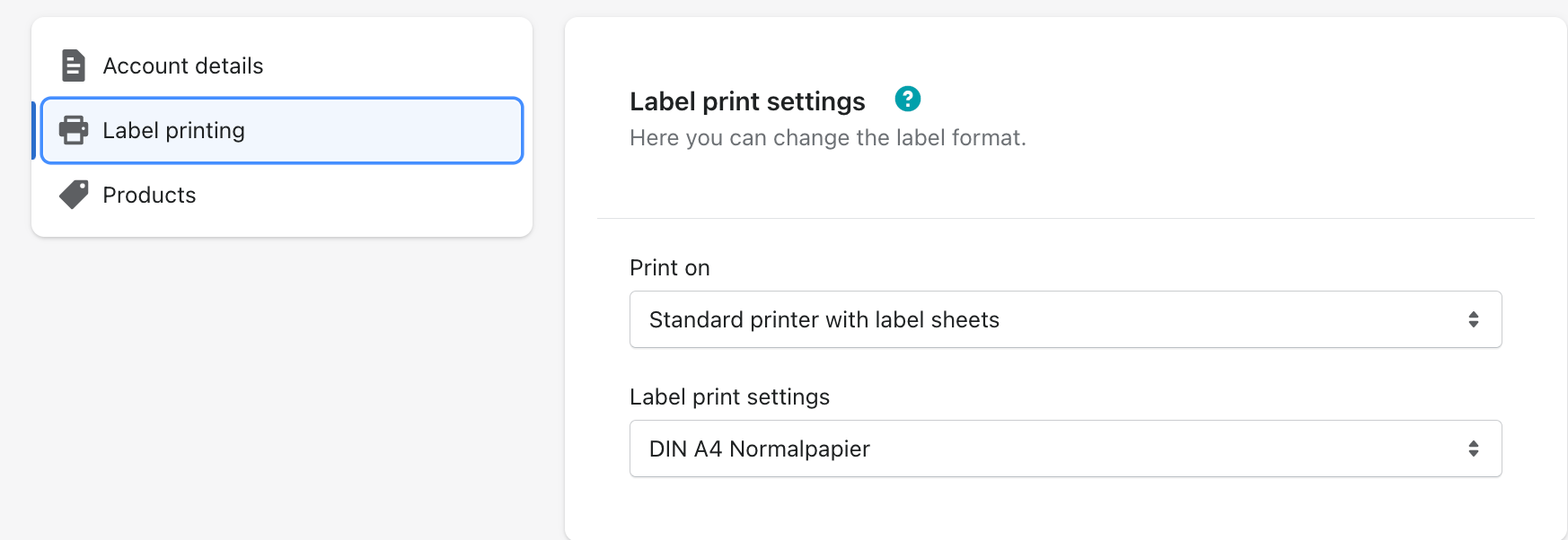 Print settings 1