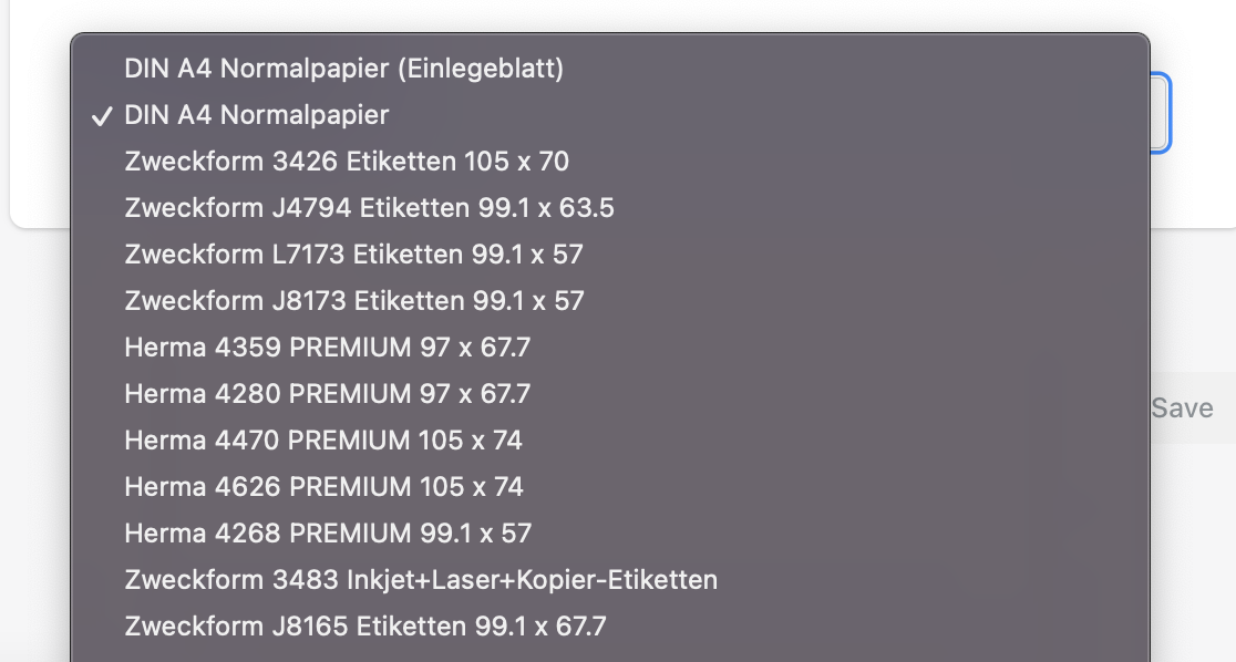 Print settings 3